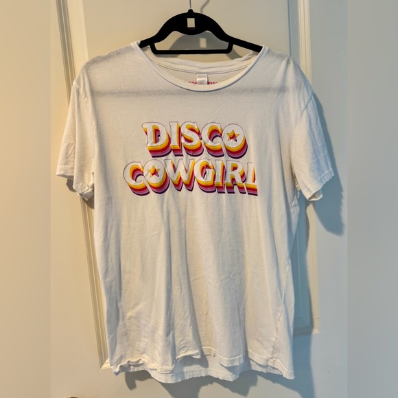 disco cowgirl Tops - White Disco Cowgirl T-Shirt